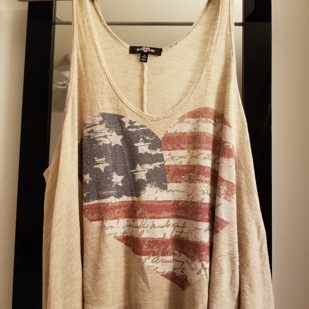 Ransom Heart USA Flag tank top
